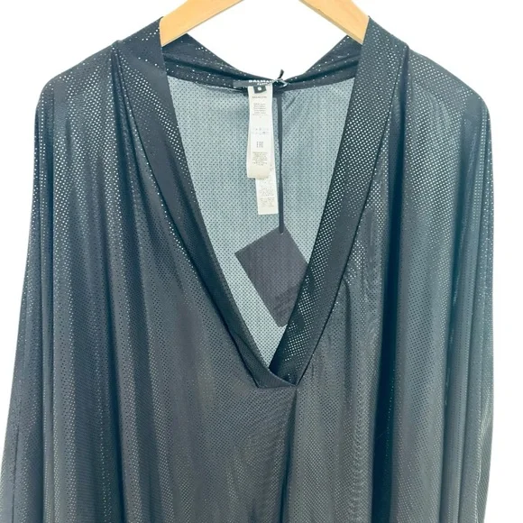 BALMAIN***Black Over-Sized Sheer V-Neck Tunic***Small $785 - Picture 2 of 7